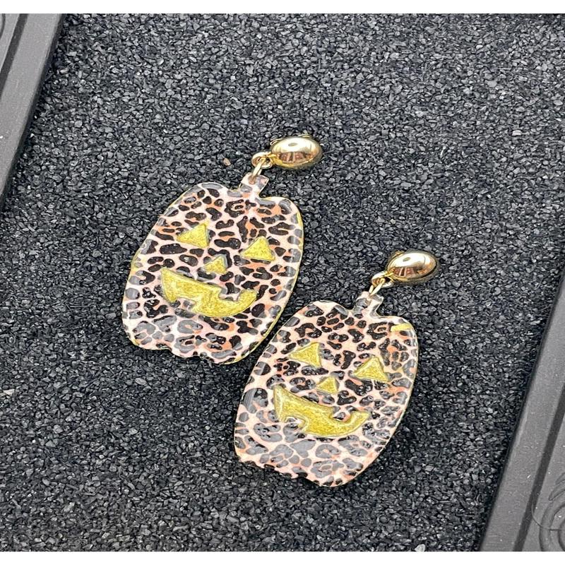Salem Leopard Jack-O-Lantern Earrings