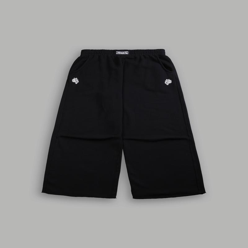 Box Patch Dual Moaty Sweat Pants in Black