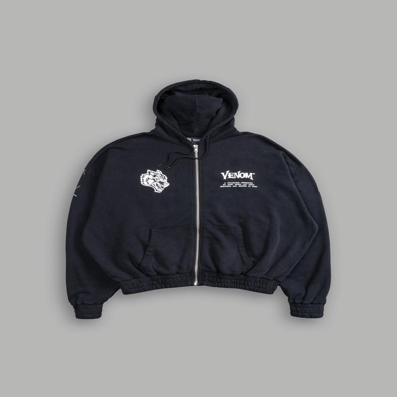 Combined "Chambers" Zip Hoodie in Black