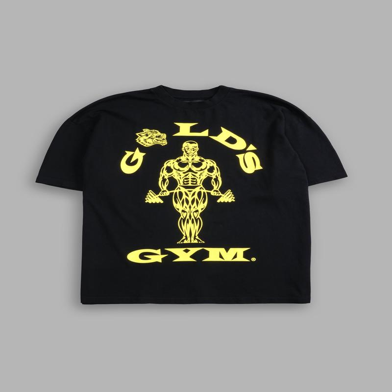 Gold's Wolf "Premium" Oversized Tee in Black/Gold