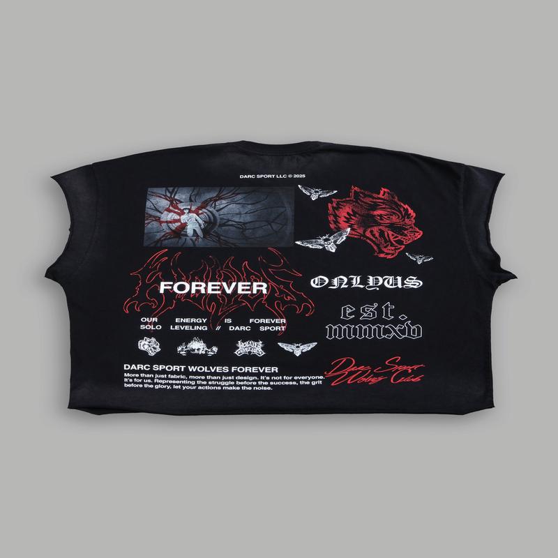 Last Breath Grunge Cut-Off Tee in Black Drift Wash