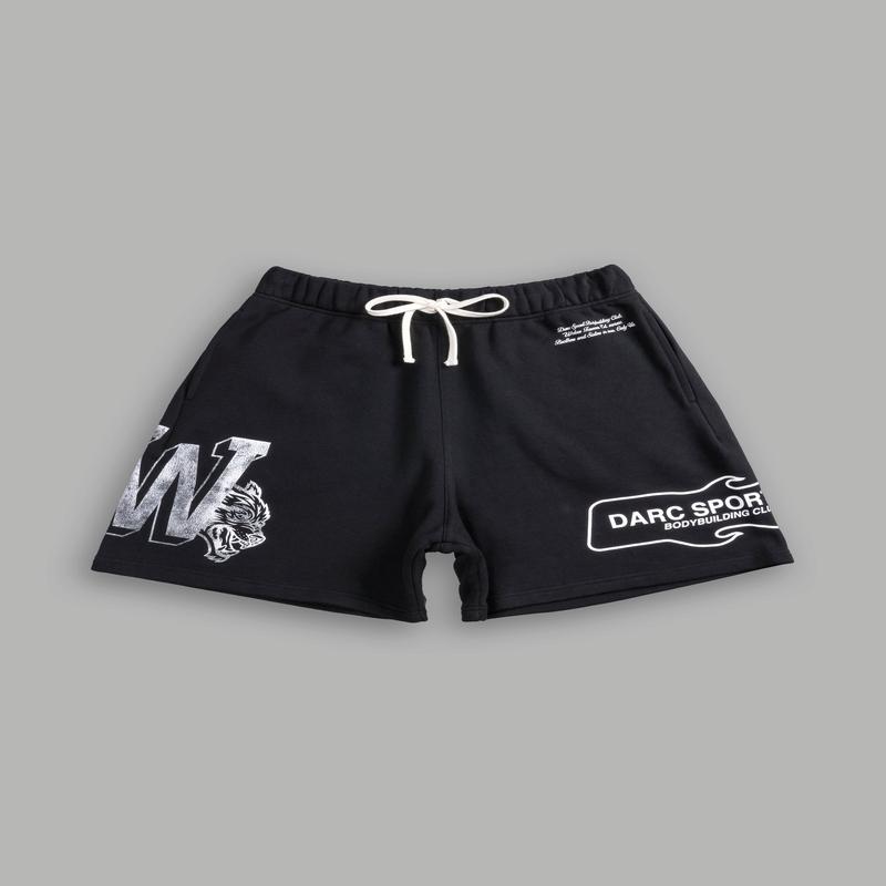 Riders Oversized Post Lounge Sweat Shorts in Black