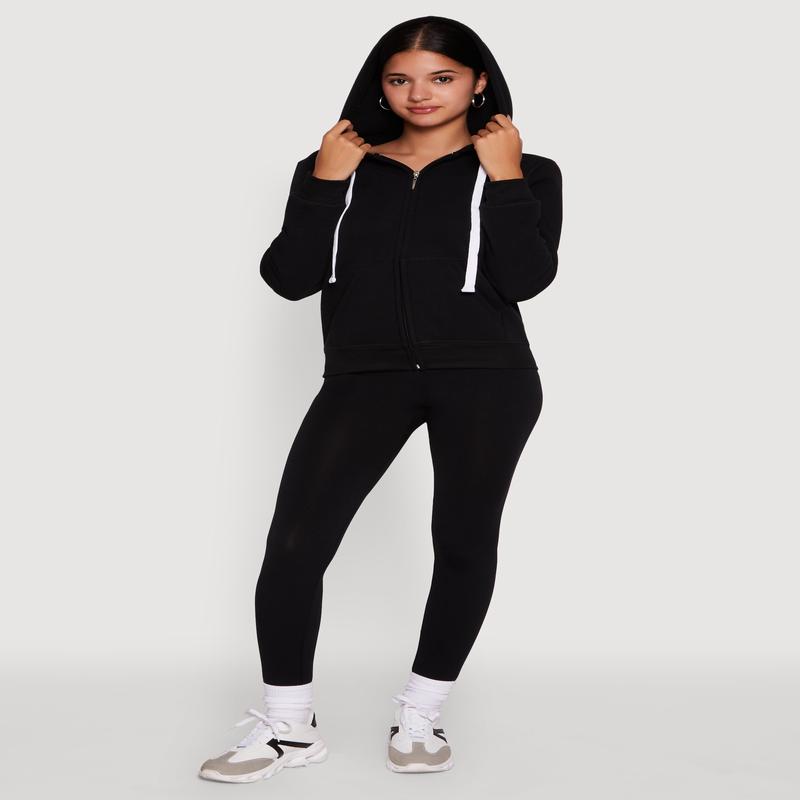 Trendy Fleece Lined Hooded Sweatshirt