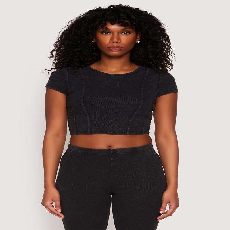 Almost Famous Ribbed Knit Crop Top