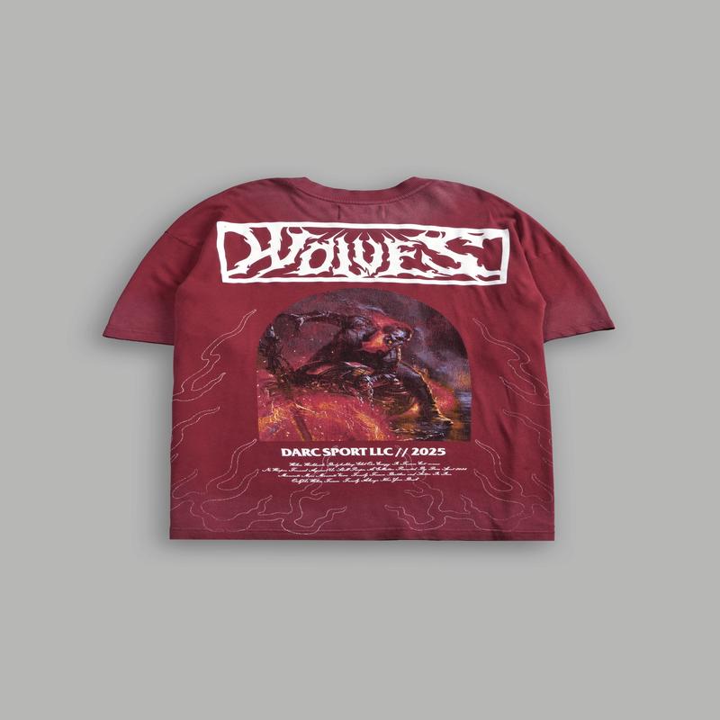 Ghostrider "Premium" Oversized Tee in Cherry Red Drift Wash