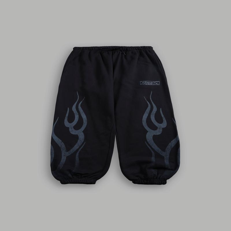 Hollow Flame Lightweight Lounger Sweat Pants in Black