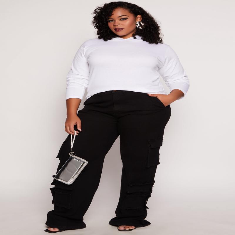 Plus Size Daisy Wide Leg Cargo Jeans