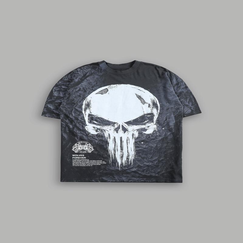 Punisher "Premium" Oversized Tee in Castle Gray