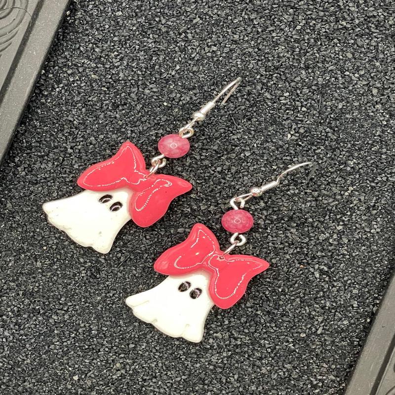 Salem Mini Ghosts with Bows Earrings