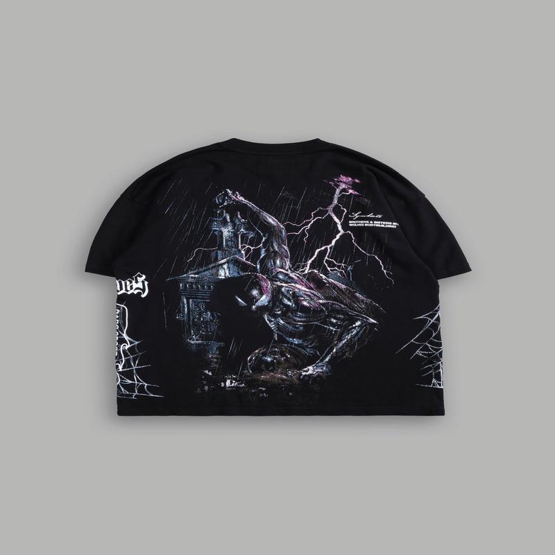 Spider-Man Tomb "Side By Side" Series Oversized Tee in Black