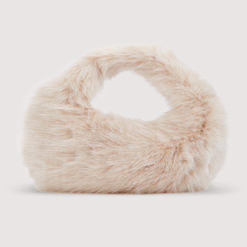Faux Fur Hobo Handbag