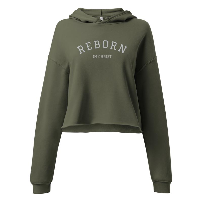 Reborn in Christ - Women's Crop Hoodie