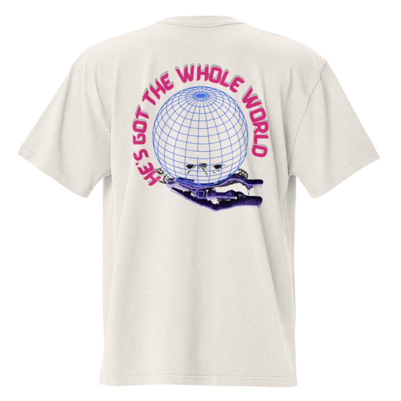 World in His Hand - Oversized Faded T-Shirt