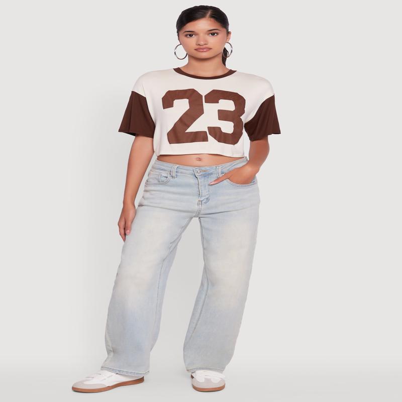 23 Graphic Cropped Football T-Shirt