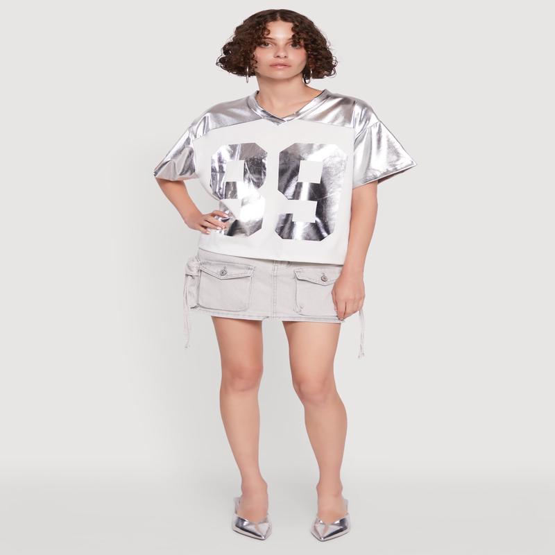 Metallic 89 Graphic Football T-Shirt
