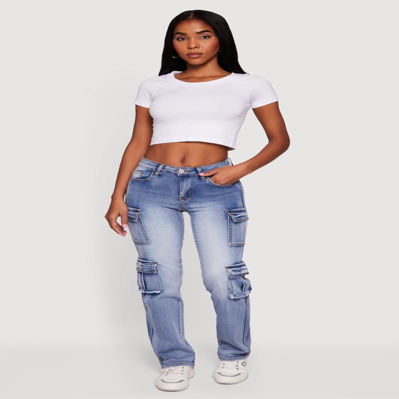 VIP Mineral Wash Straight Leg Utility Jeans