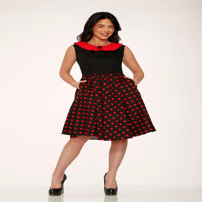 Black & Red Polka Dot Swing Dress