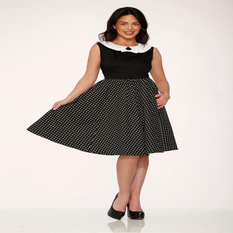 Black & White Polka Dot Swing Dress