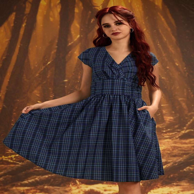 Blue Plaid Greta Dress