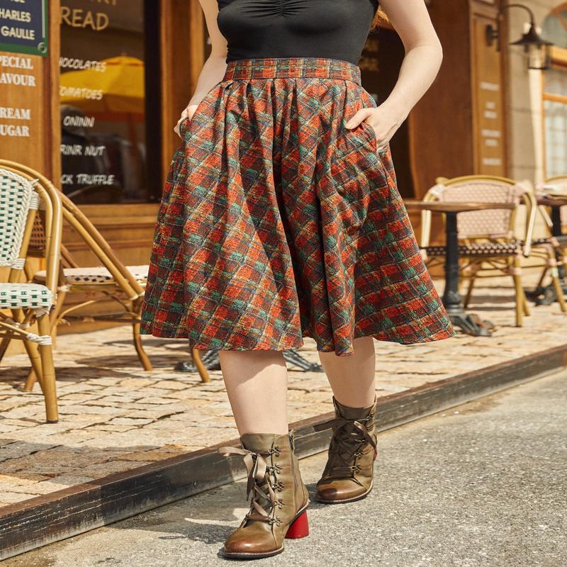 Red Plaid Doris Skirt