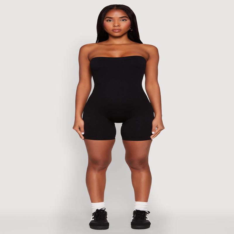 Strapless Biker Romper