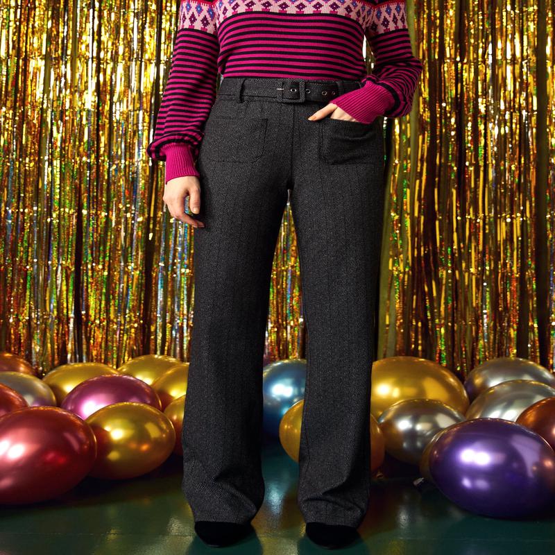 Sharp Impression High-Waisted Pants