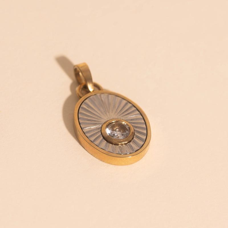 April Birthstone Necklace Charm