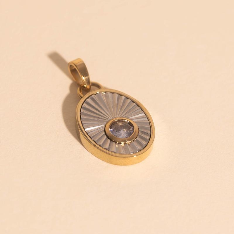 June Birthstone Necklace Charm