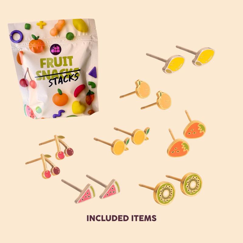 Mini Fruit Stud Earring Stack Pack (7 items)