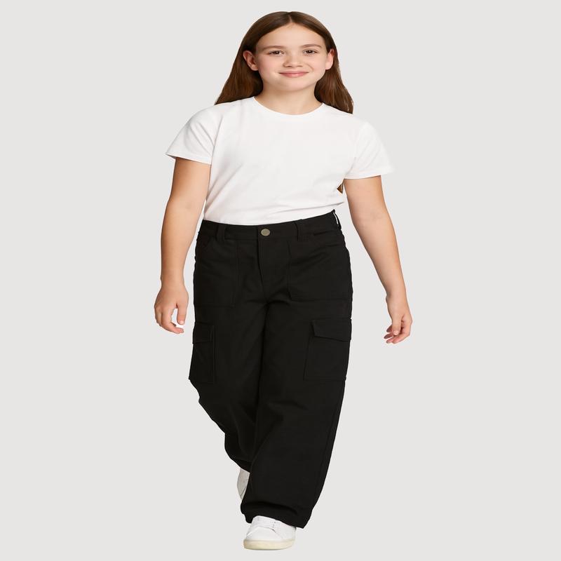 Girls Twill Stretch Cargo Pants