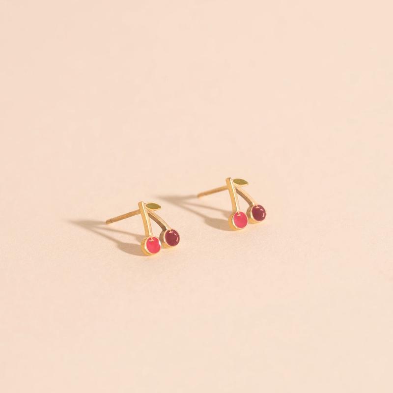 Mini Cherry Stud Earrings