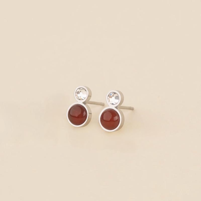 Amber Crystal Stud Earrings