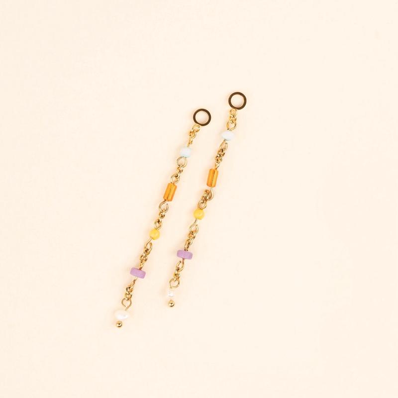 Bead Chain Huggie Hoop Charms