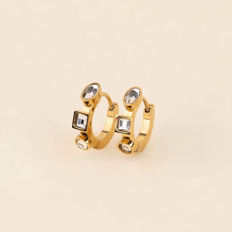 Crystal 3D Huggie Hoop Earrings