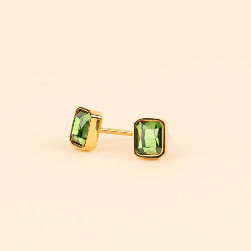 May Birthstone Stud Earrings
