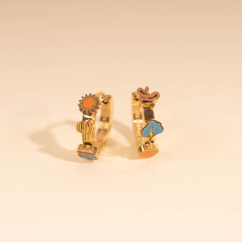 Arizona Desert 3D Huggie Hoop Earrings