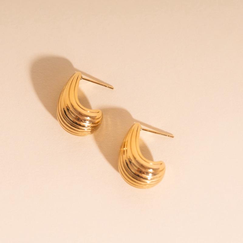 Chunky Tear Drop Stud Earrings