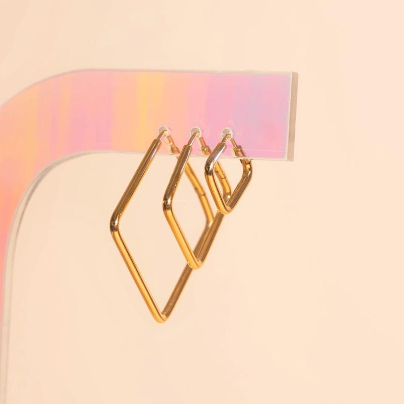 Diamond Rounded Huggie Hoop Earrings