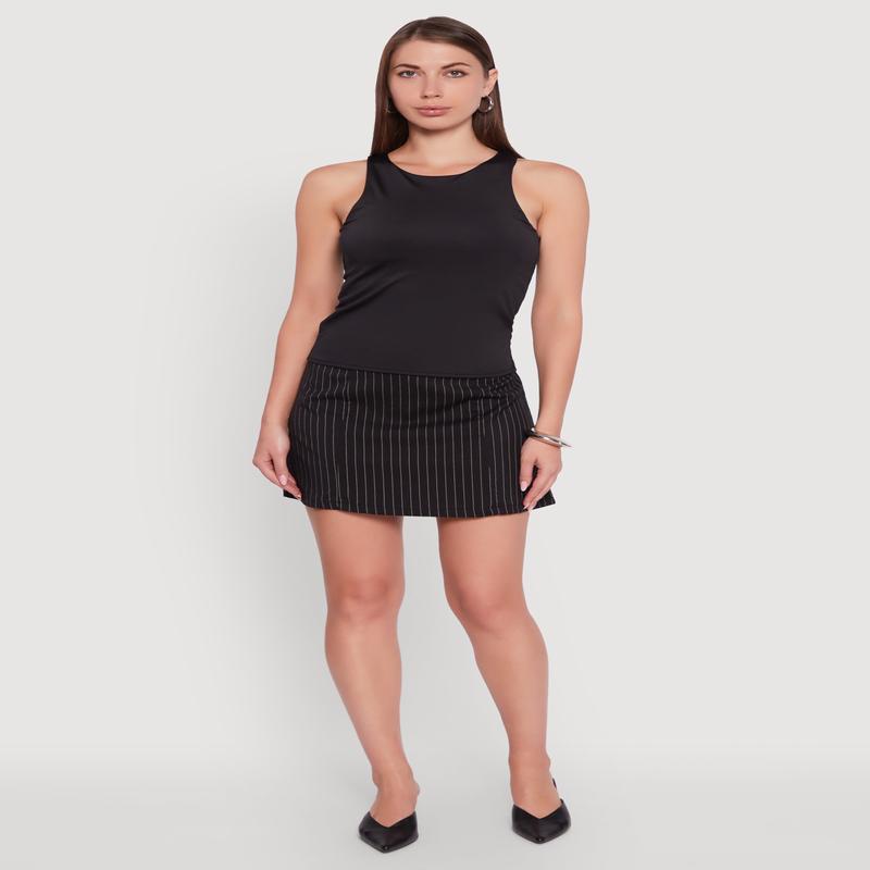 High Neck Shelf Bra Racerback Tank Top