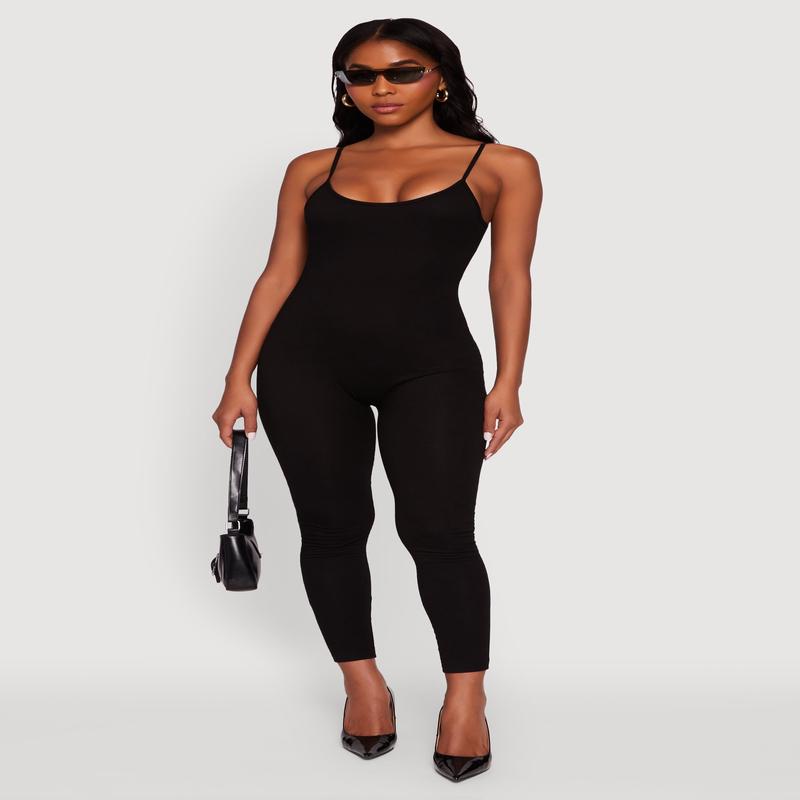 Spaghetti Strap Scoop Neck Catsuit