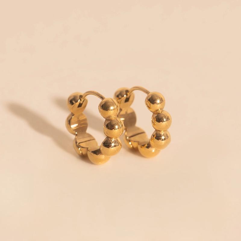 Bubble Chunky Rounded Huggie Hoop Earrings