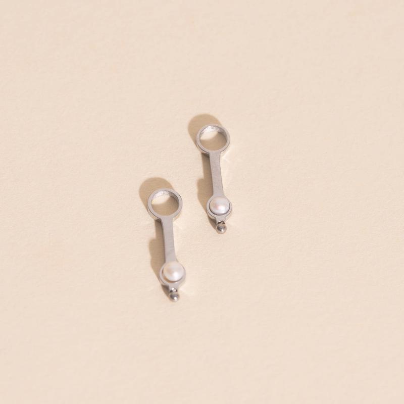 Mini Pearl Drop Huggie Hoop Charms