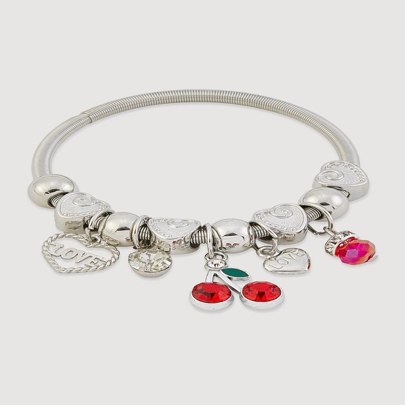 Cherry Love Charm Stretch Bracelet