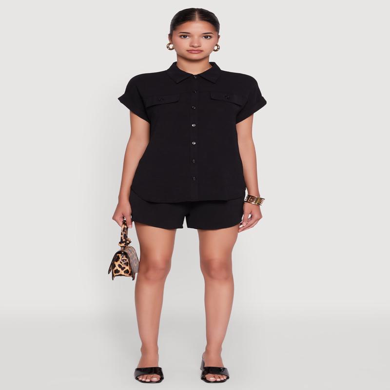 Stylish Crepe Knit Shorts for Casual & Trendy Looks