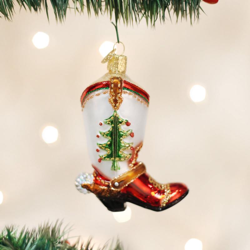 Christmas Cowboy Boot Ornament
