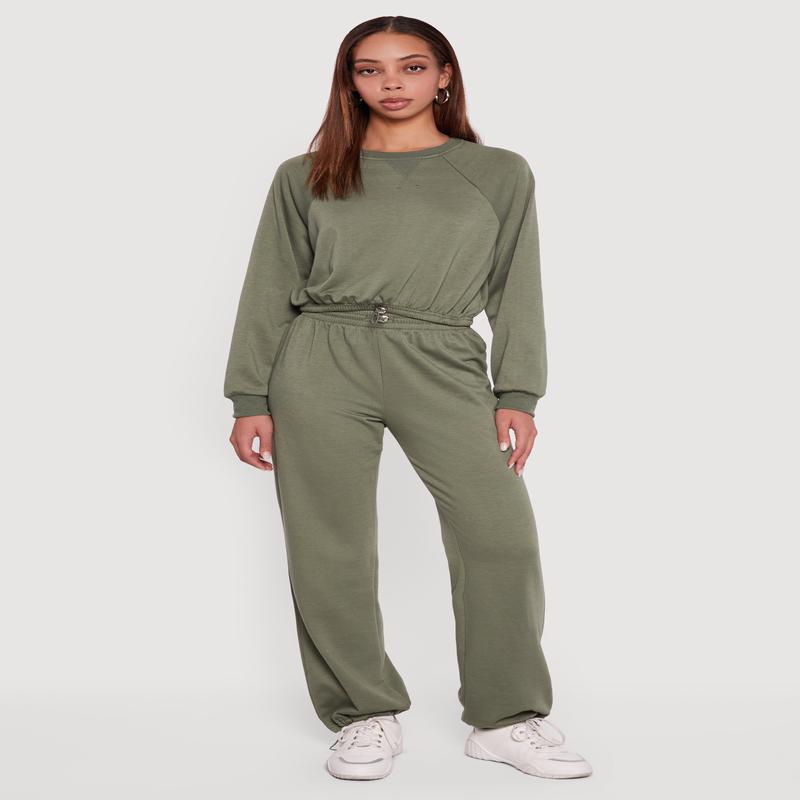 Almost Famous Toggle Drawstring Waist Sweatpants