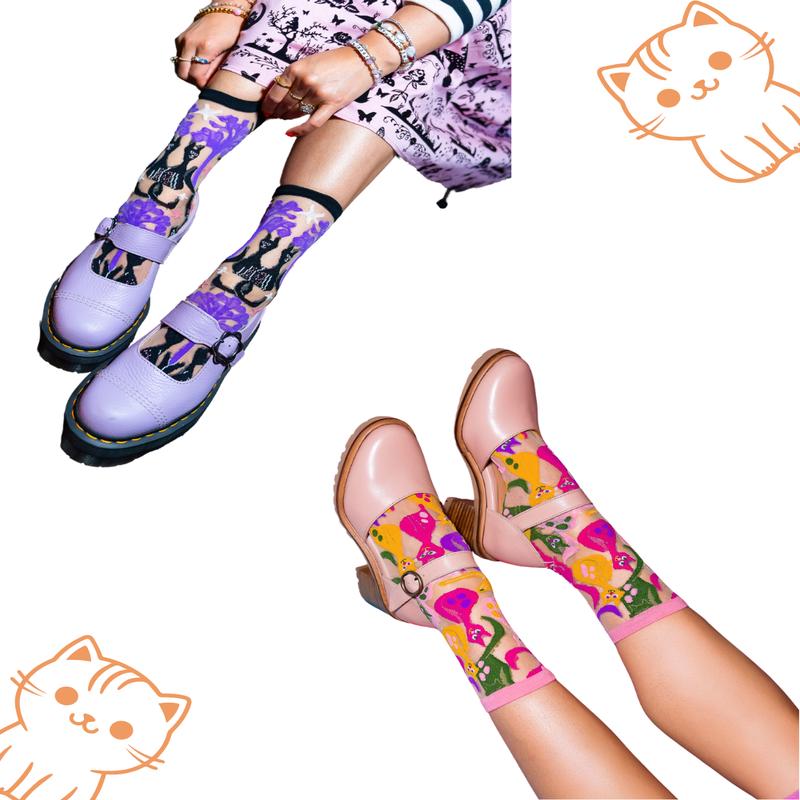 Cat Lovers Sheer Socks Bundle