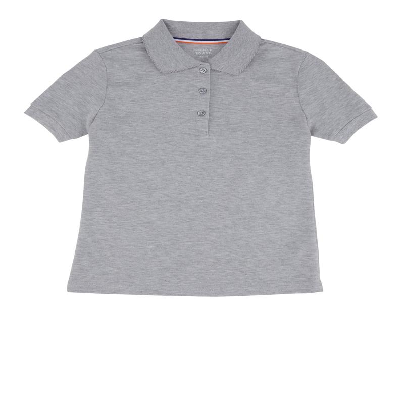 French Toast Girls 7-16 Scalloped Collar Interlock Polo Shirt