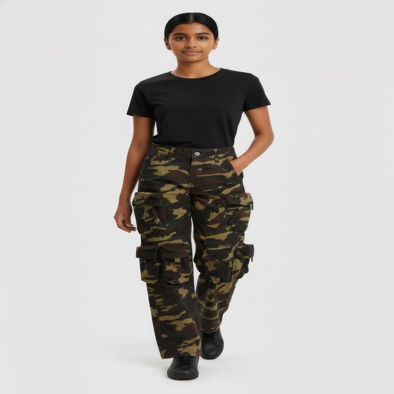 Girls VIP Camo Straight Leg Utility Pants