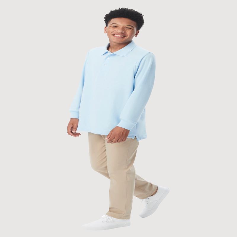 French Toast Boys 4-7 Long Sleeve Pique Polo
